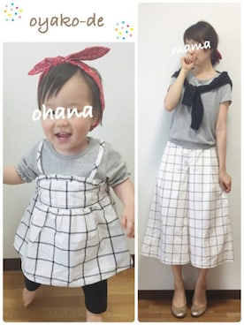 「バンダナ」｜「アイテム（チュニック）」を使った、✻ohana✻さん（キッズ・80cm）の春コーディネート