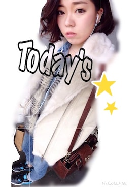「stradivarius（ストラディバリウス）のアイテム（その他アウター）」を使った、ERIKA YAMAMOTOさん（レディース・157cm）の冬コーディネート