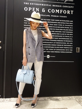 「Acne Studios（アクネストゥディオズ）のアイテム（パンプス）」を使った、春名亜美さん（レディース・159cm）の夏コーディネート