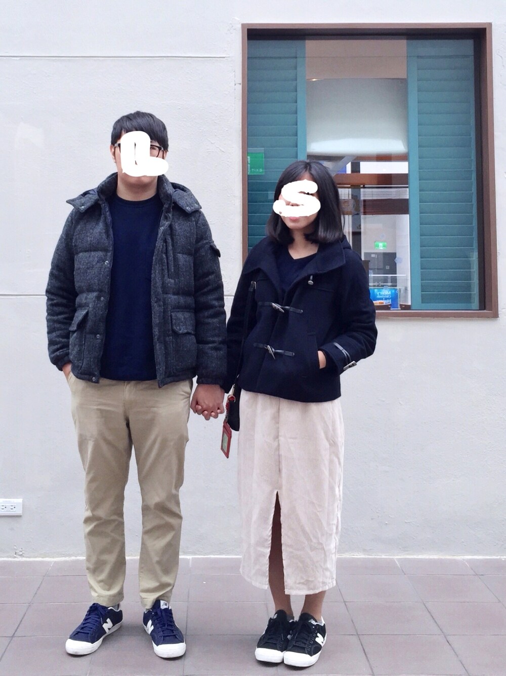 「冬コーデ、UNIQLO、黒、couple、New Balance、FREAK’Ｓ STORE、GU、GLOBAL WORK」｜「GLOBAL WORKのアイテム（ブルゾン、ブラック系）」を使った、Luke&Stopnessさん（メンズ・179cm）の冬コーディネートの1枚目の写真