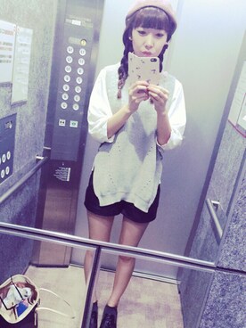「LILY BROWN（リリーブラウン）のアイテム（ニットキャップ/ビーニー）」を使った、リナさん（レディース・165cm）の秋コーディネート