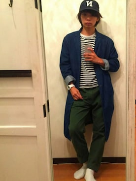 「アーバンリサーチドアーズ」｜「アイテム（チェスターコート）」を使った、ゆきまささん（メンズ・174cm）の春コーディネート