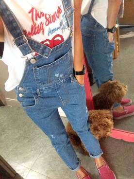 「STYLENANDA（スタイルナンダ）のアイテム（つなぎ/オールインワン）」を使った、SamicYanさん（レディース・160cm）の夏コーディネート