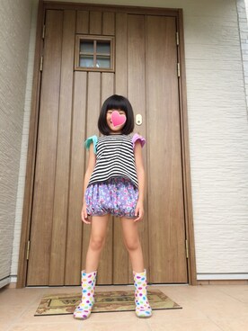 「fafa（フェフェ）のアイテム（その他パンツ）」を使った、ちささん（キッズ・122cm）の夏コーディネート