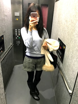 「コンサバ」｜「アイテム（その他アウター）」を使った、Mitsueleenoさん（レディース・164cm）の冬コーディネート