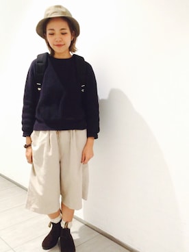 「NEW YORK HAT（ニューヨークハット）のアイテム」を使った、seekaさん（レディース・157cm）の秋コーディネート