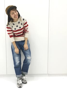 「星条旗」｜seekaさん（レディース・157cm）の冬コーディネート