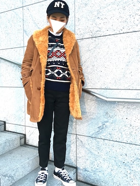 「Engineered Garments（エンジニアードガーメンツ）のアイテム（ジャケット/アウター）」を使った、seekaさん（レディース・157cm）の冬コーディネート