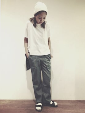 「Steven Alan（スティーブンアラン）のアイテム（帽子）」を使った、seekaさん（レディース・157cm）の夏コーディネート