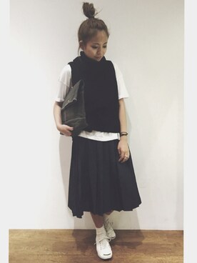 「SEVENDAYS=SUNDAY（セブンデイズサンデイ）のアイテム（ベスト）」を使った、seekaさん（レディース・157cm）の夏コーディネート
