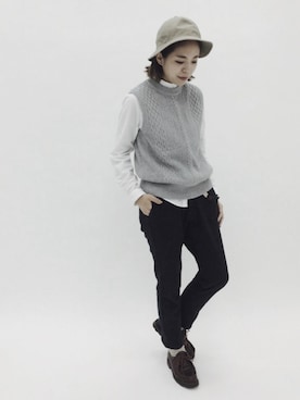 「NEW YORK HAT（ニューヨークハット）のアイテム」を使った、seekaさん（レディース・157cm）の秋コーディネート