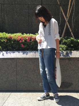 「SEVENDAYS=SUNDAY（セブンデイズサンデイ）のアイテム（その他パンツ）」を使った、seekaさん（レディース・157cm）の春コーディネート