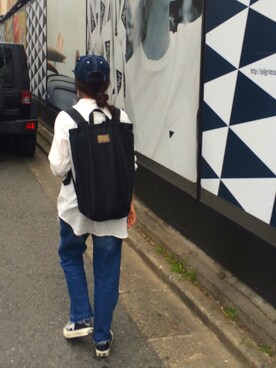 「MYSTERY RANCH（ミステリーランチ）のアイテム（バッグ）」を使った、seekaさん（レディース・157cm）の夏コーディネート