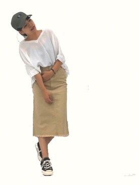「SEVENDAYS=SUNDAY（セブンデイズサンデイ）のアイテム（帽子）」を使った、seekaさん（レディース・154cm）の夏コーディネート