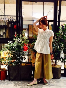 「ガウチョパンツ」｜もんちゃんさん（レディース・153cm）の夏コーディネート