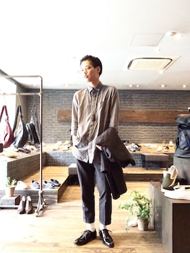 「エナメルシューズ」｜ＫＯＪＩＭＡＴＥＰＰＥＩさん（メンズ・175cm）の夏コーディネート