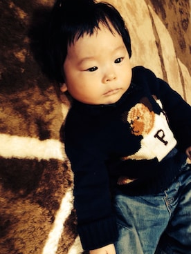 「POLO RALPH LAUREN（ポロ ラルフ ローレン）のアイテム（ニット/セーター、ブラック系）」を使った、coffeemilk.gucciさん（メンズ・171cm）の秋コーディネート