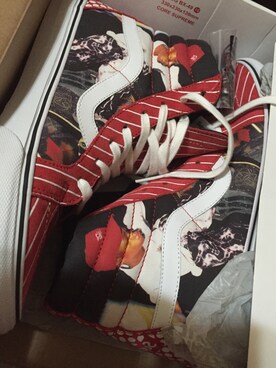 「Supreme （シュプリーム）のアイテム（スニーカー、レッド系）」を使った、coffeemilk.gucciさん（メンズ・171cm）の秋コーディネート