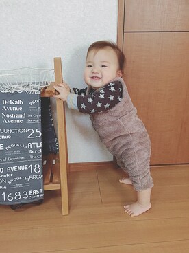 「つかまり立ち」｜aSaC◡̈⃝さん（キッズ・100cm）の秋コーディネート