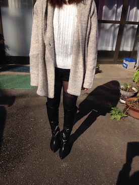 「no brand（ノーブランド）のアイテム（ダウンジャケット/コート、グレー系）」を使った、みこさん（レディース・149cm）の秋コーディネート