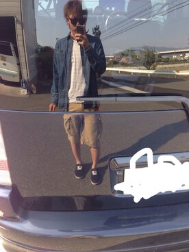 「Eddie Bauer（エディーバウアー）のアイテム（デニムジャケット）」を使った、はらさとさん（メンズ・173cm）の春コーディネート