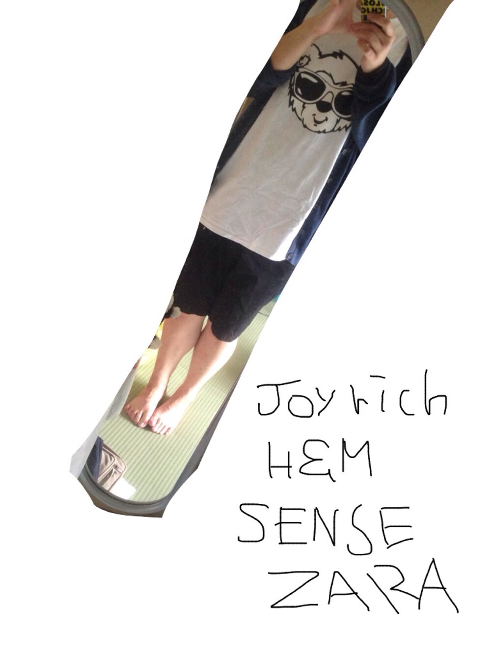 「JOYRICH、H&M、SENSEOFPLACE、カーディガン」｜「JOYRICHのBear Face Big Tee（Tシャツ/カットソー、ホワイト系）」を使った、Sさん（メンズ・182cm）の夏コーディネートの1枚目の写真