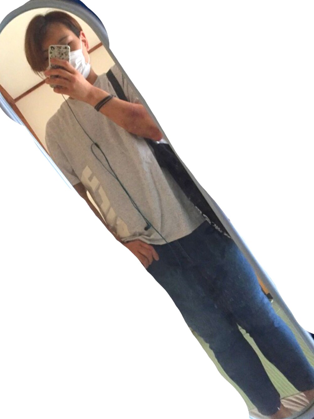 「JOYRICH、TOPMAN、H&M、夏、summer、ootd」｜「JOYRICHのRich Hi-Tech Tee（Tシャツ/カットソー、グレー系）」を使った、Sさん（メンズ・183cm）の夏コーディネートの1枚目の写真