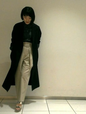 「ADAM ET ROPE'（アダムエロペ）のダンガリーシャツ　15SS【春の新作】（トップス、ブルー系）」を使った、megumi sekiさん（レディース・164cm）の春コーディネート