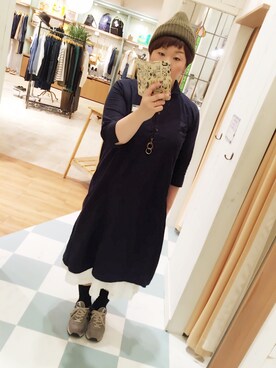 「e.r.g*（イーアールジー）のアイテム（帽子）」を使った、takkaさん（レディース・166cm）の秋コーディネート