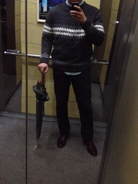 「ZARA（ザラ）のアイテム（その他シューズ、ブラウン系）」を使った、孙振さん（メンズ・181cm）の秋コーディネート