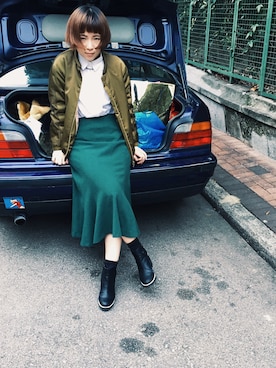 「MONKI（モンキ）のアイテム（ブーティ）」を使った、Kammyさん（レディース・162cm）の春コーディネート