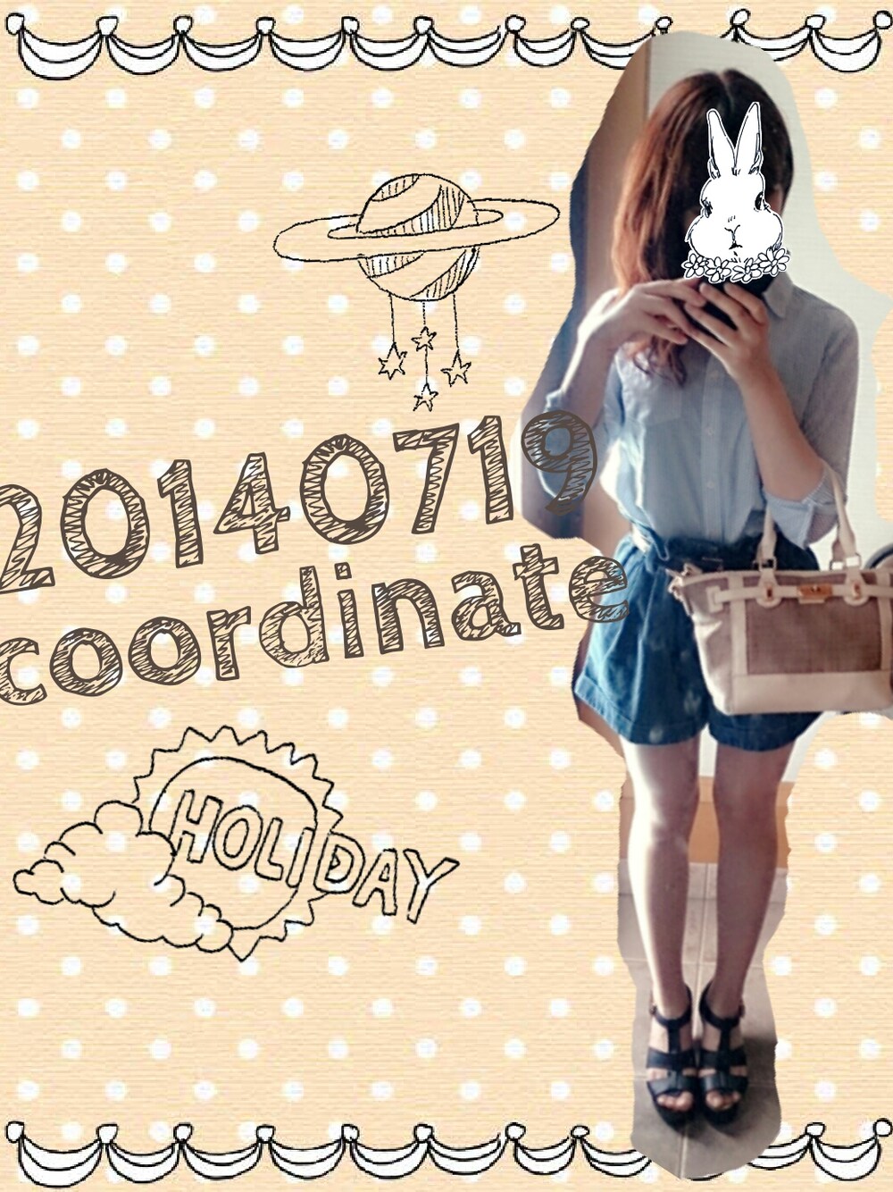 ブルー系のシャツ/ブラウス、ブルー系のデニムパンツ、ブラック系のサンダルを着用したレディースの夏コーディネートの1枚目の写真