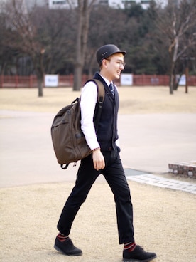 「KANGOL（カンゴール）のアイテム（バッグ）」を使った、KANGOLKOREAさん（メンズ・170cm）の夏コーディネート