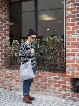 「KANGOL（カンゴール）のアイテム（バッグ）」を使った、KANGOLKOREAさん（メンズ・170cm）の夏コーディネート