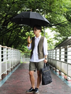 「KANGOL（カンゴール）のアイテム（バッグ）」を使った、KANGOLKOREAさん（メンズ・170cm）の夏コーディネート