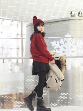 「アイテム（帽子）」を使った、KANGOLKOREAさん（キッズ・159cm）の冬コーディネート