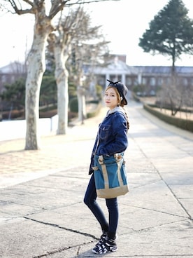 「アイテム（トートバッグ、その他）」を使った、KANGOLKOREAさん（レディース・165cm）の冬コーディネート
