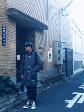 「RRL（ダブル アール エル）のアイテム（キャスケット）」を使った、Ray叔さん（メンズ・184cm）の冬コーディネート