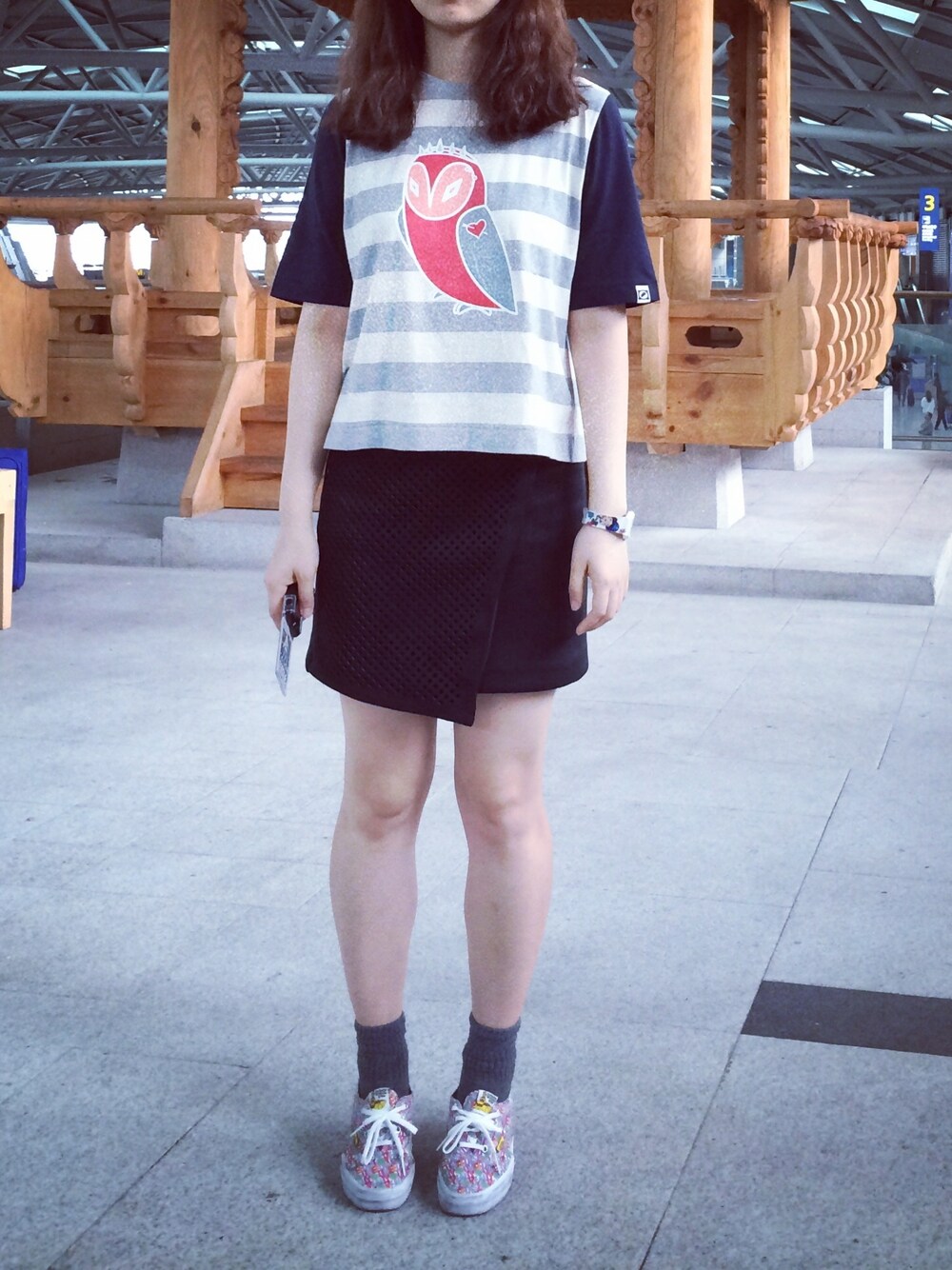 「VANS、TOPSHOP、luckychouette」｜「VANSのVANS AUTHENTIC（スニーカー、その他）」を使った、helloimyshさん（レディース・174cm）の夏コーディネートの1枚目の写真