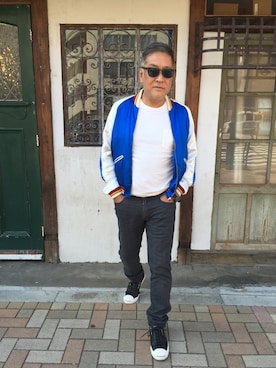 「SAINT LAURENT PARIS（サンローランパリ）のアイテム（ブルゾン）」を使った、近藤　昌さん（メンズ・172cm）の秋コーディネート