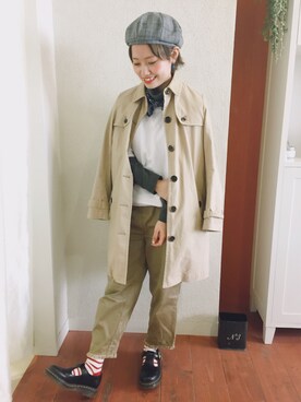「COMME CA ISM（コムサイズム）のアイテム（ハンチング/ベレー帽）」を使った、サ ッ キ ー ナ。さん（レディース・152cm）の冬コーディネート