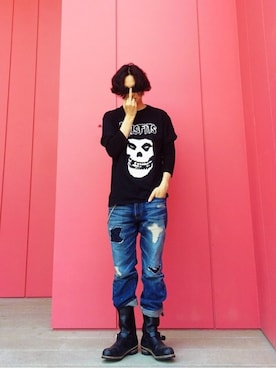 「COVERNAT」｜「アイテム（パンツ）」を使った、박상우さん（メンズ・180cm）の冬コーディネート