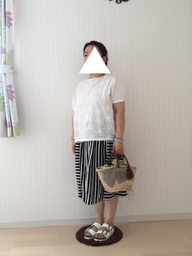 「7月WEAR夏のサンダル祭り」｜「アイテム（アナログ腕時計）」を使った、はななさん（レディース・150cm）の夏コーディネート