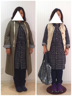 「Si-Si-Si（スースースー）のアイテム」を使った、はななさん（レディース・150cm）の秋コーディネート