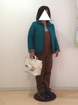 「Jocomomola（ホコモモラ）のアイテム（ジャケット/アウター）」を使った、はななさん（レディース・150cm）の秋コーディネート