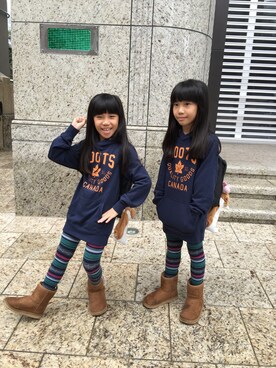 「roots（ルーツ）のアイテム（ワンピース/ドレス）」を使った、D&Iさん（キッズ・120cm）の冬コーディネート