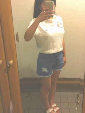 「chico_（チコ）のアイテム（パンツ）」を使った、マ ミさん（レディース・157cm）の夏コーディネート