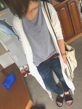 「リブ　」｜「アイテム（腕時計）」を使った、SAKIさん（レディース・162cm）の秋コーディネート