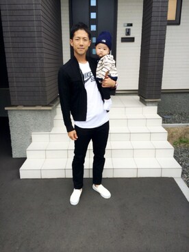 「VANS（バンズ）のアイテム（スニーカー、ホワイト系）」を使った、y.yasudaさん（メンズ・173cm）の秋コーディネート