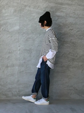 「adidas Originals（アディダスオリジナルス）のadidas originals stan smith CF（スニーカー）」を使った、ambience-asumiさん（レディース・159cm）の冬コーディネート